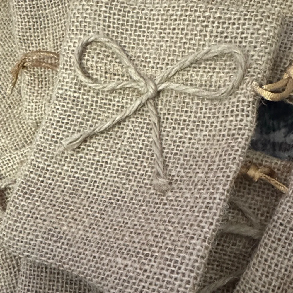 Set of Burlap Gift Bags with Drawstring